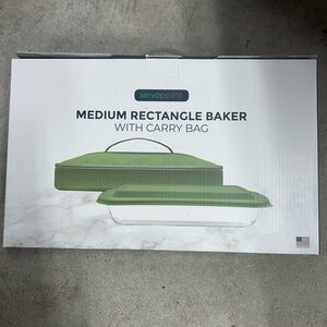 Servappetit Rectangle Baker Glass Baking Dish W/ Insulated Carry Bag 12”x7.5”
